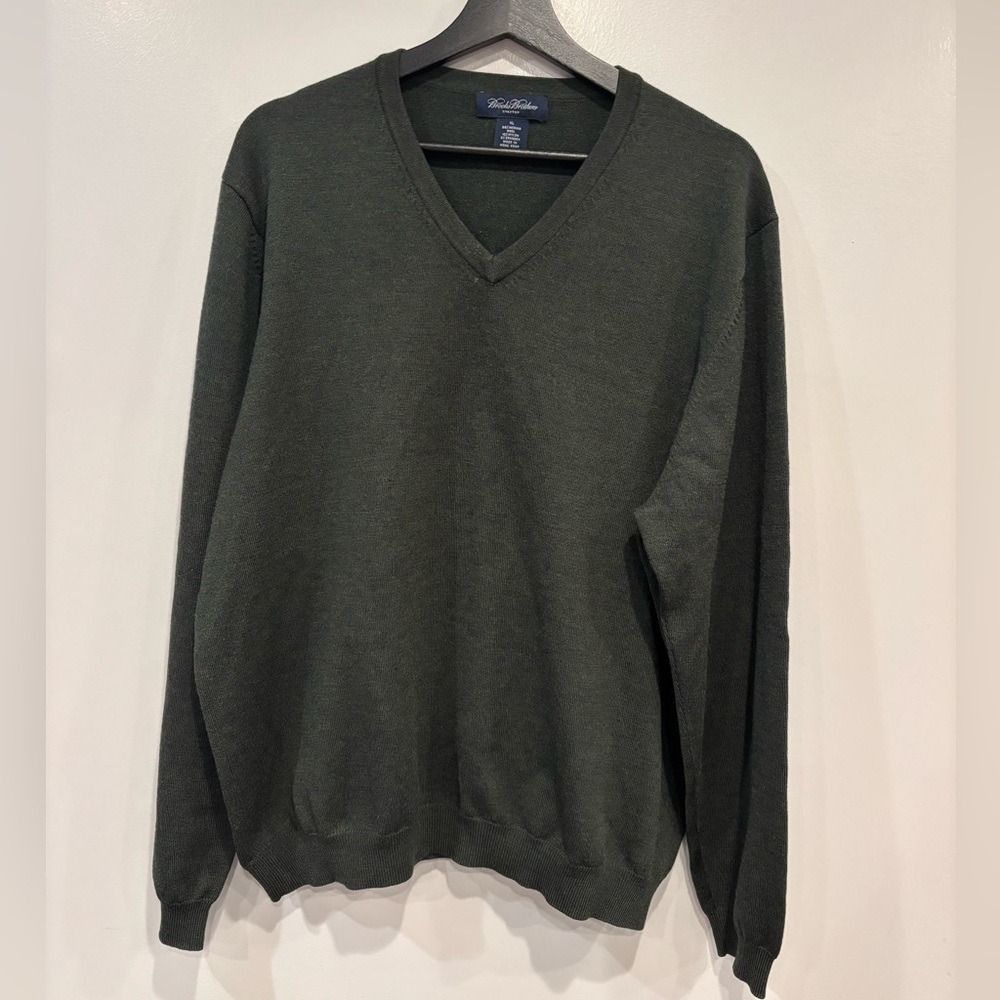 Brooks Brothers 88% Merino Wool size XL Green Sweater